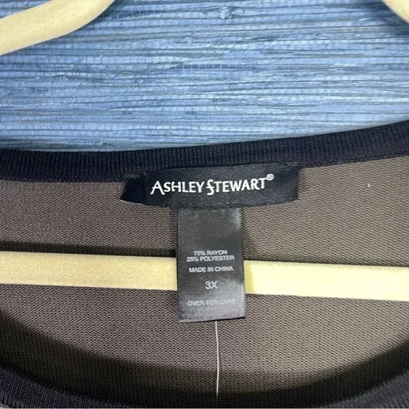 Womens Ashley Stewart Size 3X Brown Beaded NWT Floral - Picture 2 of 6